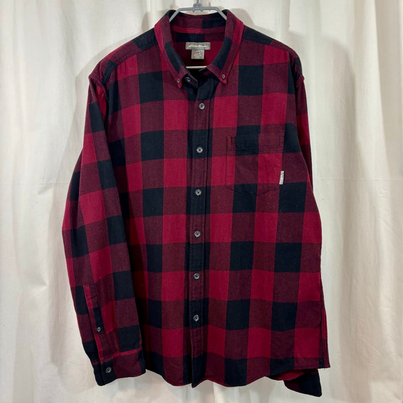 Eddie Bauer Other - Men’s Eddie Bauer Red Black Buffalo Plaid Flannel Button Down Shirt Large